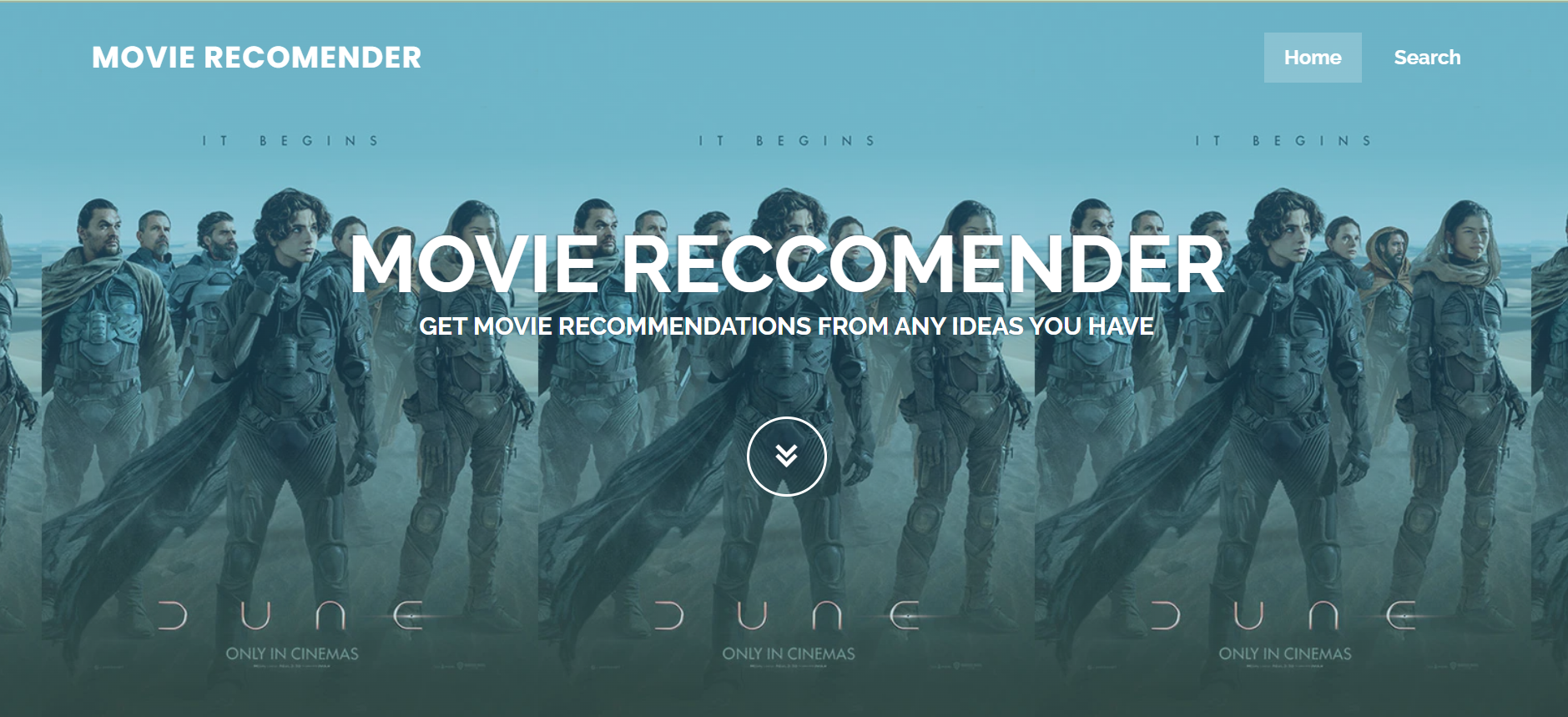 Movie recommender dashboard